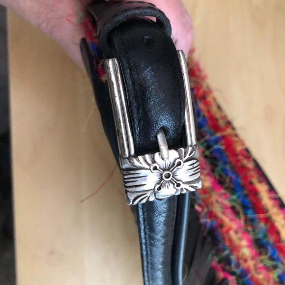 Vintage Y2K BRIGHTON Boucle Fringe Leather Kiltie Satchel Handbag - Picture 3 of 8